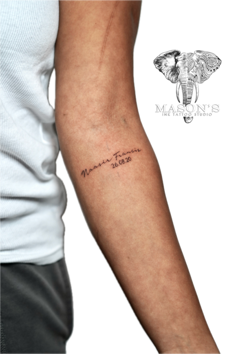 Fine Line Script Tattoo Design