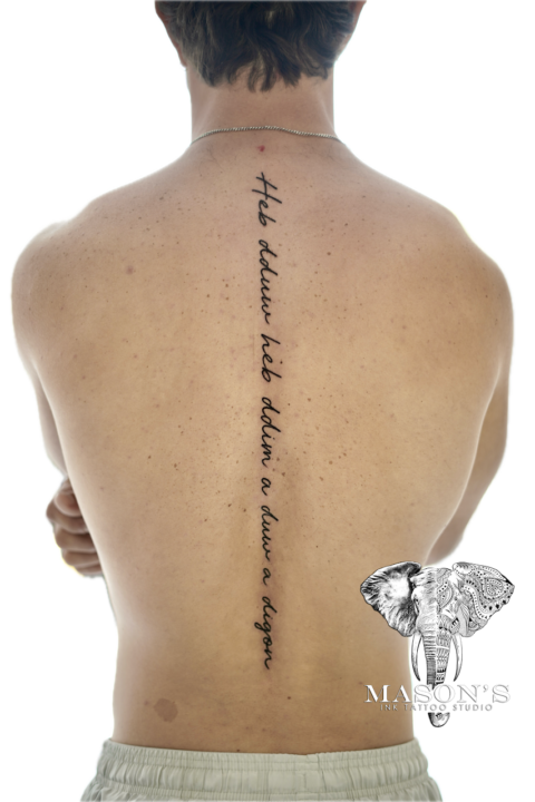 Fine Line Script Tattoo Design