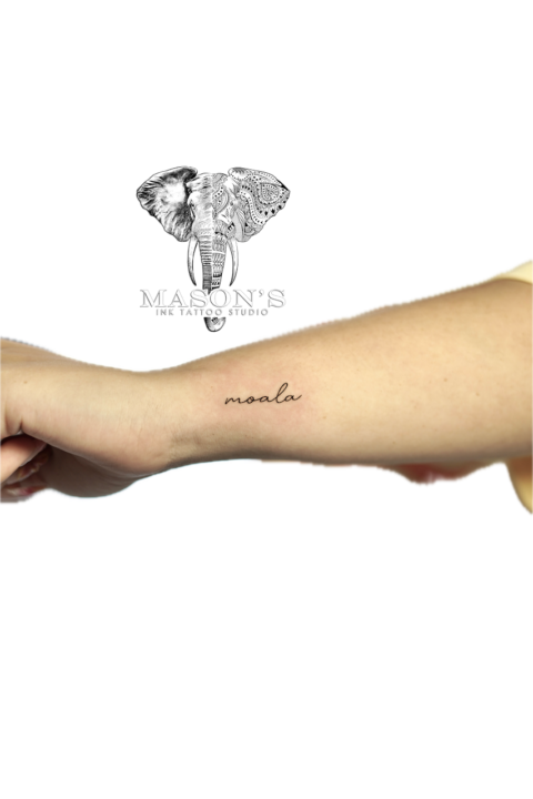 Fine Line Script Tattoo Design