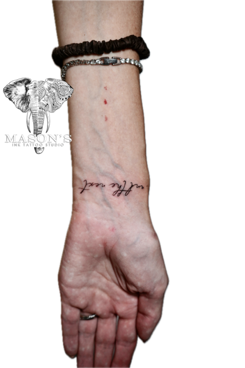 Fine Line Script Tattoo Design