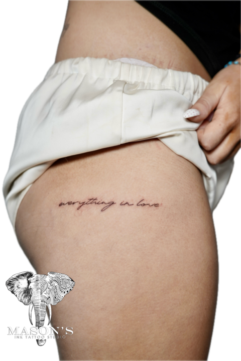 Fine Line Script Tattoo Design