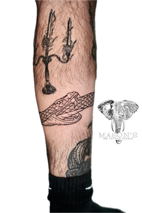 Fine Line Snake Tattoo Design