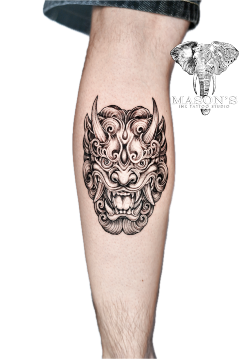Japanese Mask Tattoo Design