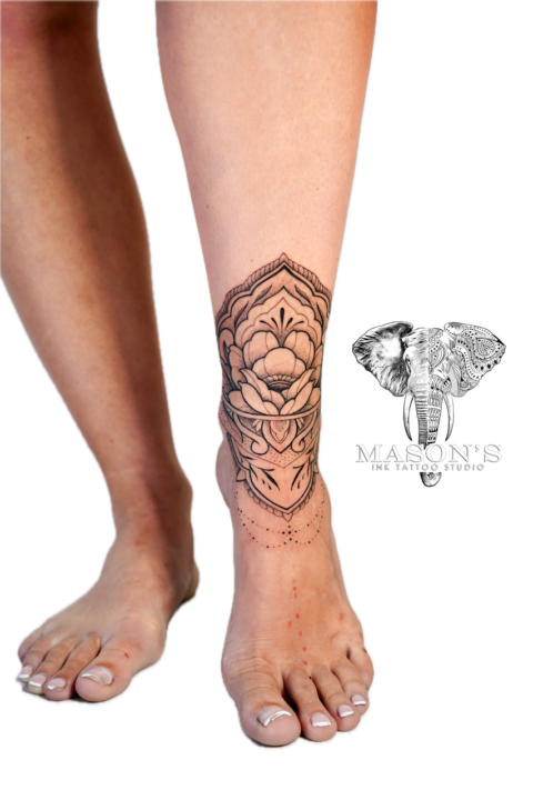 Mandala Foot Tattoo Design