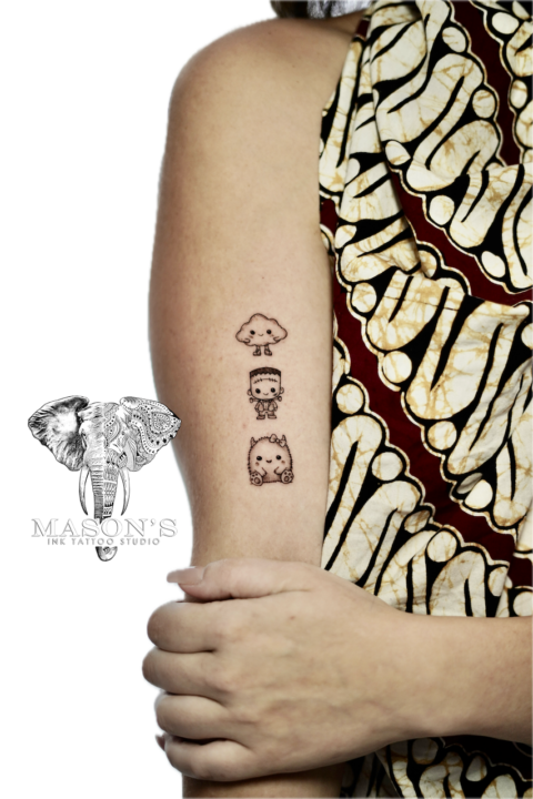 Playful Fine Line Monster Tattoo Design