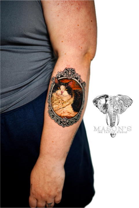 Realism Color Cat Tattoo Design
