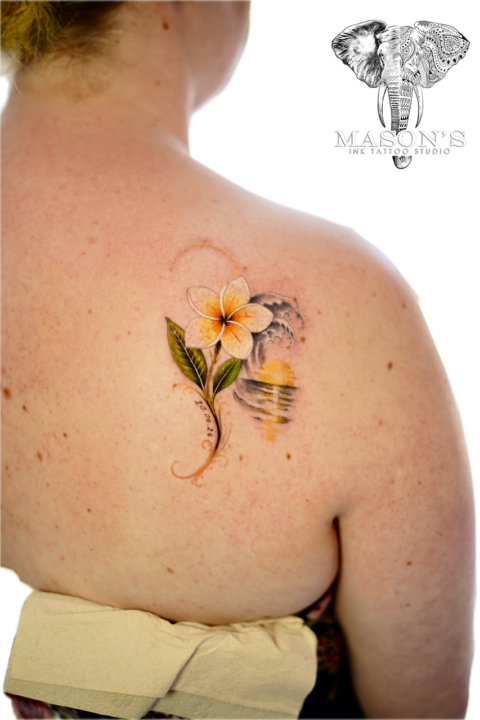 Realism Color Floral Tattoo Design