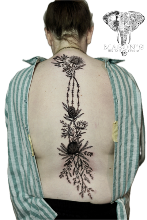 Realism Floral Tattoo Design
