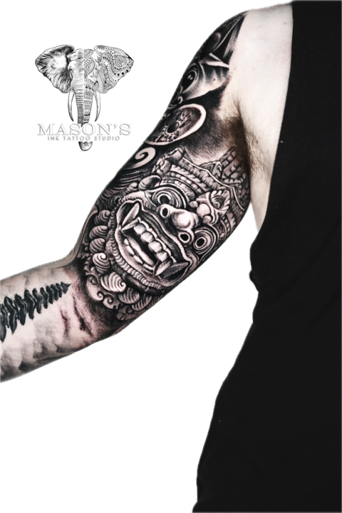 Traditional Barong Tattoo Design