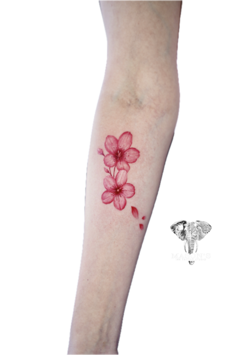 Color Flower Tattoo Design