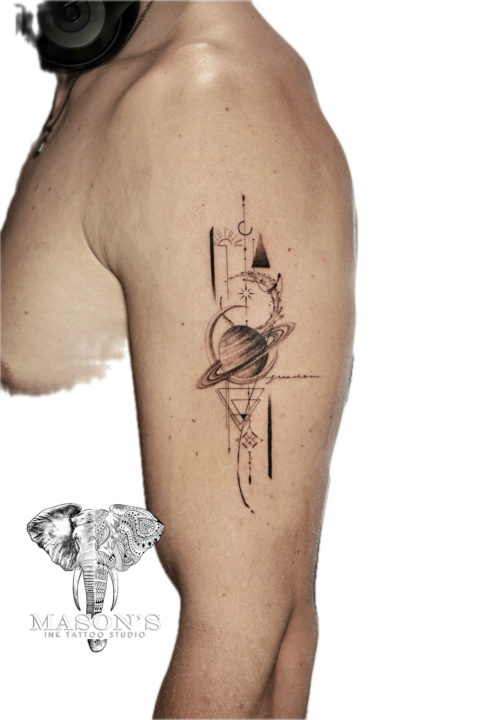 Conceptual Manta Line Tattoo Design