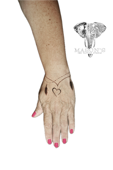 Fine Line Love Bracelet Tattoo Design