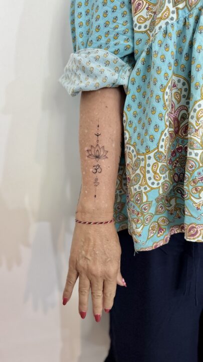 Fine Line Om Tattoo Design
