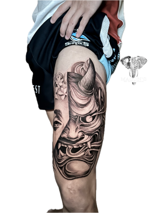 Japanese Hannya Mask Tattoo Design