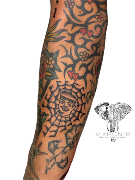 Traditional Spider Web Face Tattoo Design